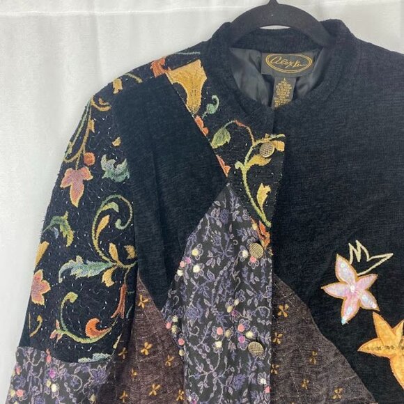 Alex Kim 90's Patchwork Wearable Art Multicolor Blazer Women's Large. - Picture 4 of 11